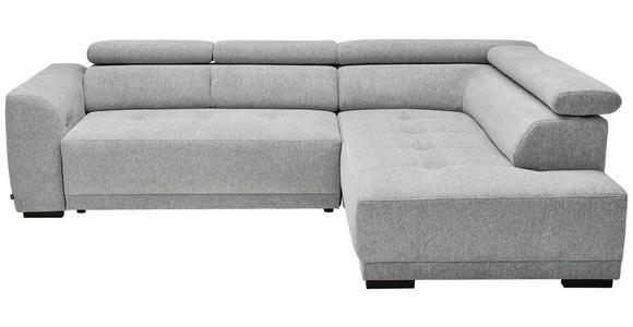 ECKSOFA Ottomane rechts, Eckteil Hellgrau Struktur - Hellgrau/Schwarz, Design, Kunststoff/Textil (284/205cm) - Xora