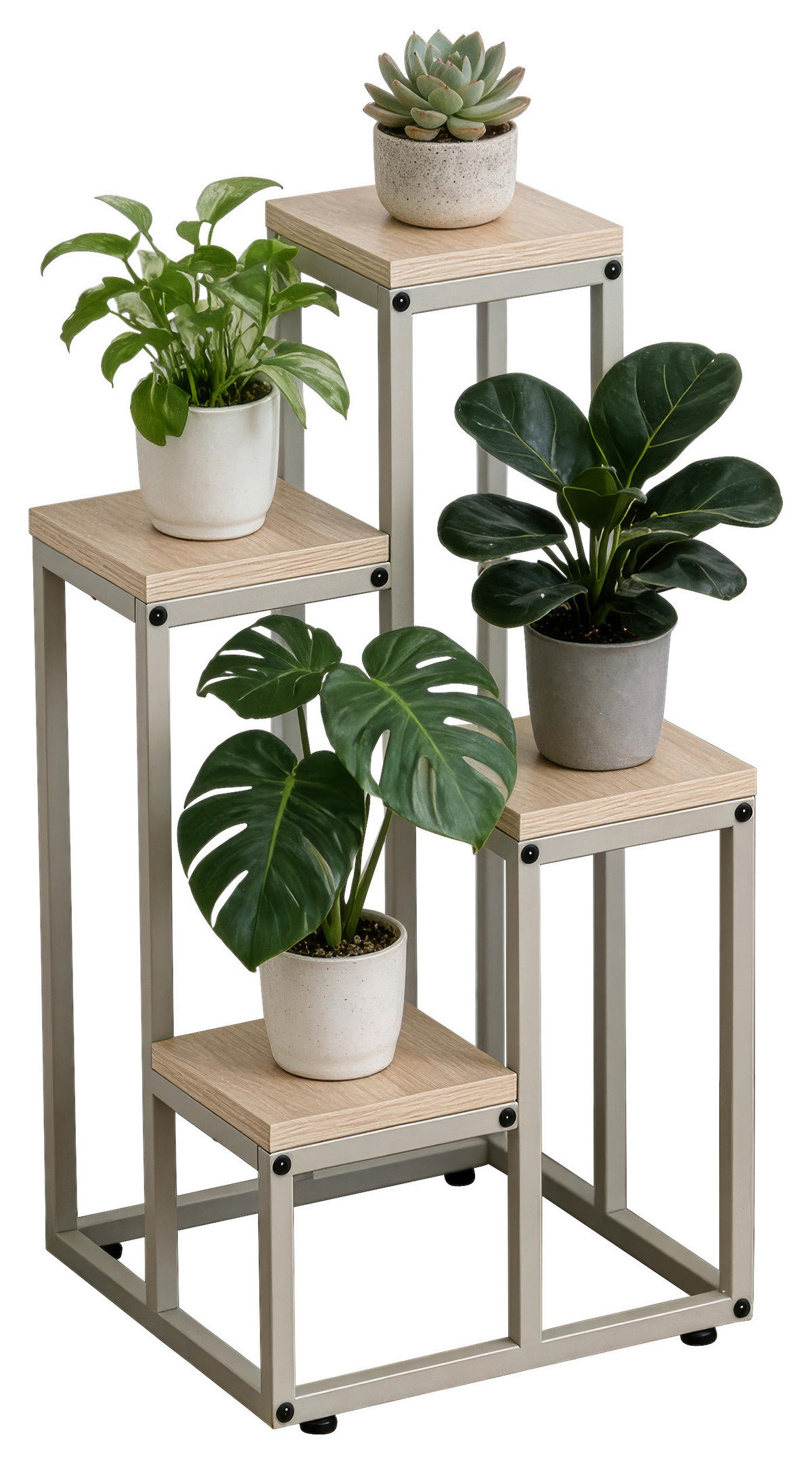 BLUMENSTÄNDER in Metall, Holzwerkstoff  - Kaschmir/Eiche Bianco, Basics, Holzwerkstoff/Metall (34/67/34cm) - Carryhome