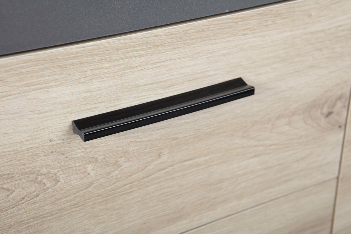 KOMMODE  in 134/86/40 cm  - Anthrazit/Schwarz, KONVENTIONELL, Holzwerkstoff/Kunststoff (134/86/40cm) - MID.YOU