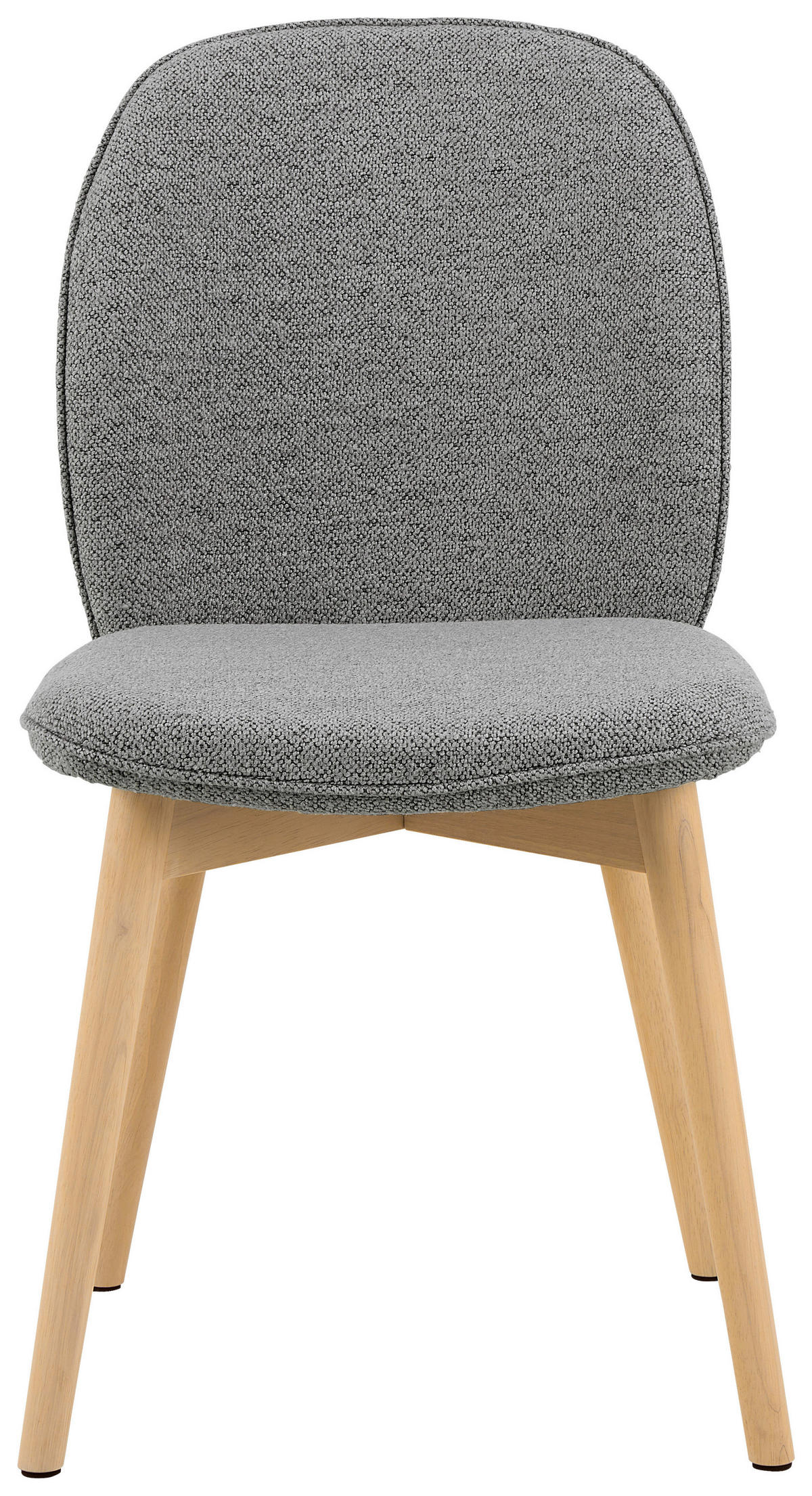 STUHL  in Bouclé  - Eiche Bianco/Grau, Design, Holz/Textil (49/89/56cm) - MID.YOU