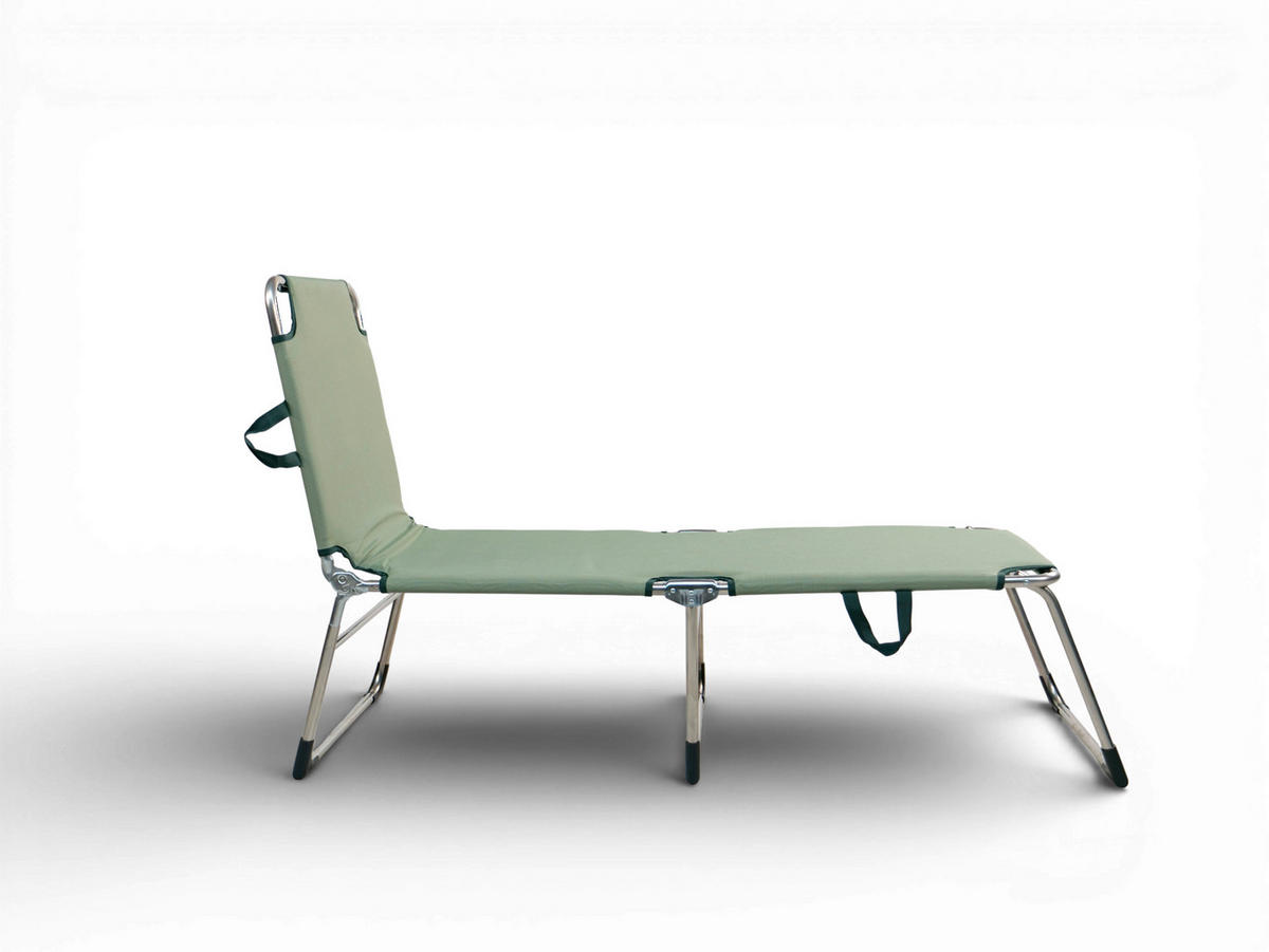 DREIBEINLIEGE 60/38/191 cm  - Silberfarben/Grün, KONVENTIONELL, Textil/Metall (60/38/191cm)