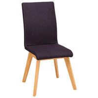 STUHL  Lederauswahl, Stoffauswahl Mikrofaser  - Beige/Dunkelblau, Design, Holz/Textil (45/102/56cm) - Novel