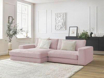 ECKSOFA  LEONARD Violett Cord  - Violett/Schwarz, MODERN, Kunststoff/Textil (159/274cm)