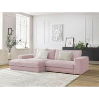 ECKSOFA  LEONARD Violett Cord  - Violett/Schwarz, MODERN, Kunststoff/Textil (159/274cm)