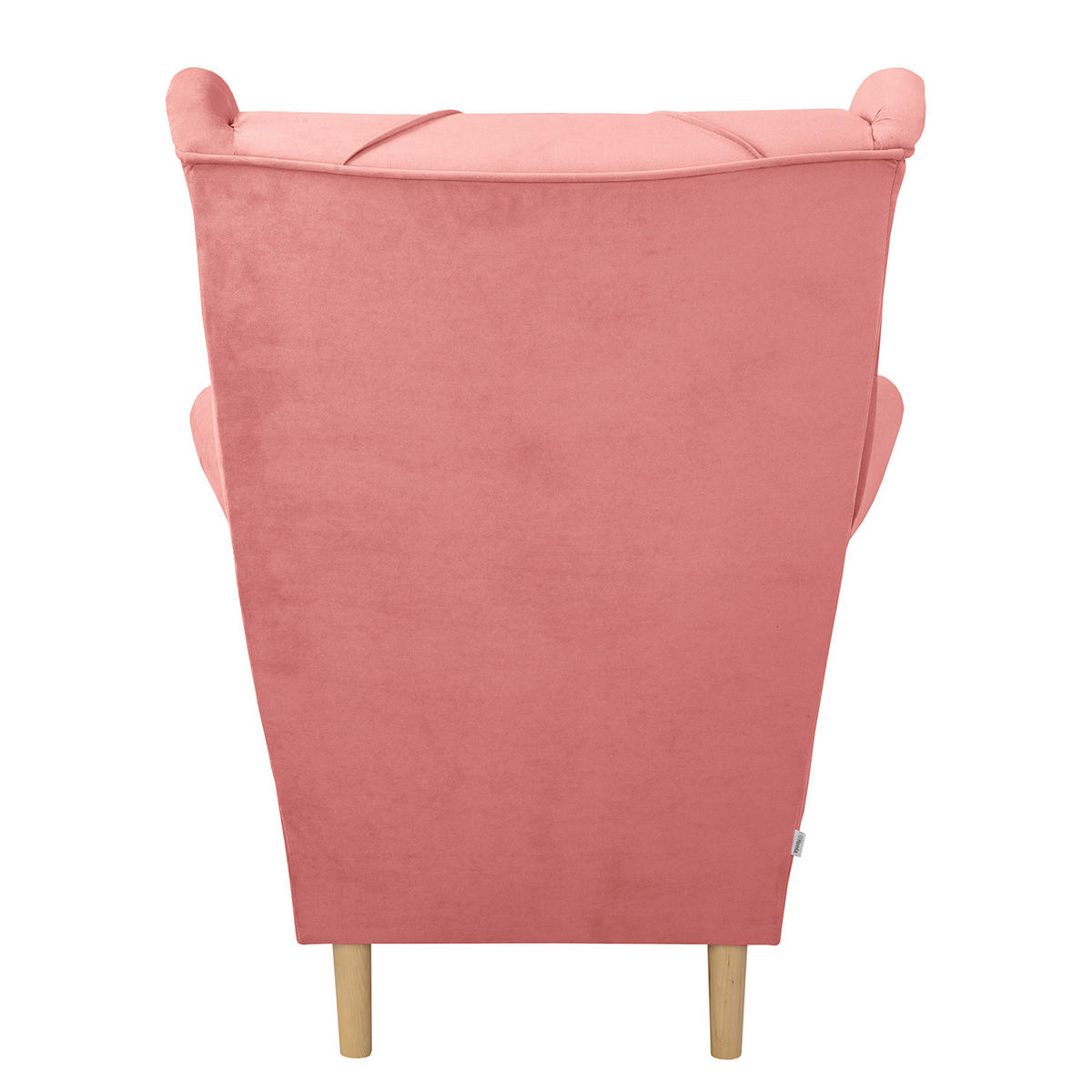 OHRENSESSEL in Samt Rosa  - Naturfarben/Rosa, Design, Holz/Textil (84/105/90cm) - P & B