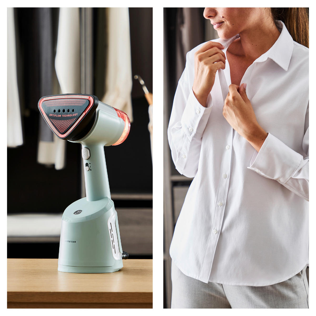 DAMPFBÜRSTE - Salbeigrün, Basics, Kunststoff (14,0/32,5/16cm) - Tefal