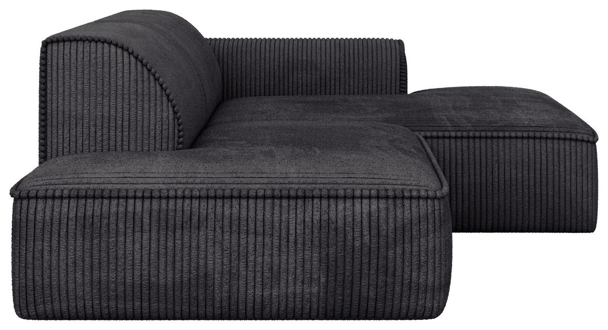 ECKSOFA BILLUND Anthrazit Cord Nierenkissen  - Anthrazit/Schwarz, KONVENTIONELL, Kunststoff/Textil (294/165cm) - Livetastic