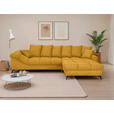 ECKSOFA Currygelb Cord Rückenkissen, Armlehnenkissen, Rücken echt  - Currygelb/Schwarz, KONVENTIONELL, Textil/Metall (332/231cm) - Carryhome