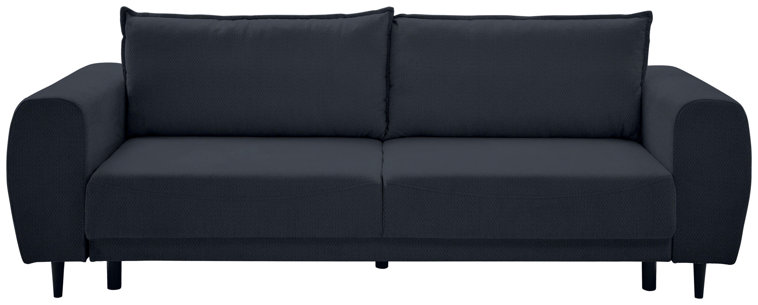 SCHLAFSOFA in Chenille Dunkelblau  - Schwarz/Dunkelblau, KONVENTIONELL, Holz/Textil (245/85/92cm) - Livetastic