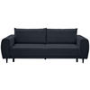 SCHLAFSOFA in Chenille Dunkelblau  - Schwarz/Dunkelblau, Konventionell, Holz/Textil (245/85/92cm) - Livetastic