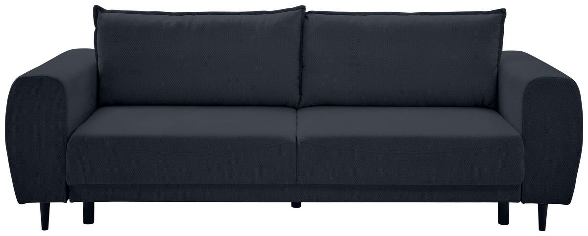 SCHLAFSOFA in Chenille Dunkelblau  - Schwarz/Dunkelblau, Konventionell, Holz/Textil (245/85/92cm) - Livetastic
