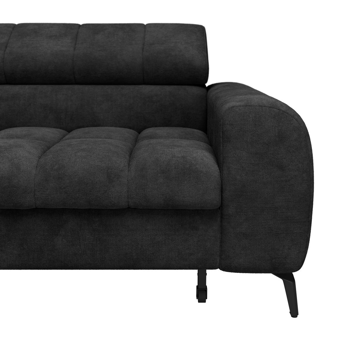 ECKSOFA Schwarz  - Schwarz, Trend, Kunststoff/Textil (203/261cm) - Livetastic