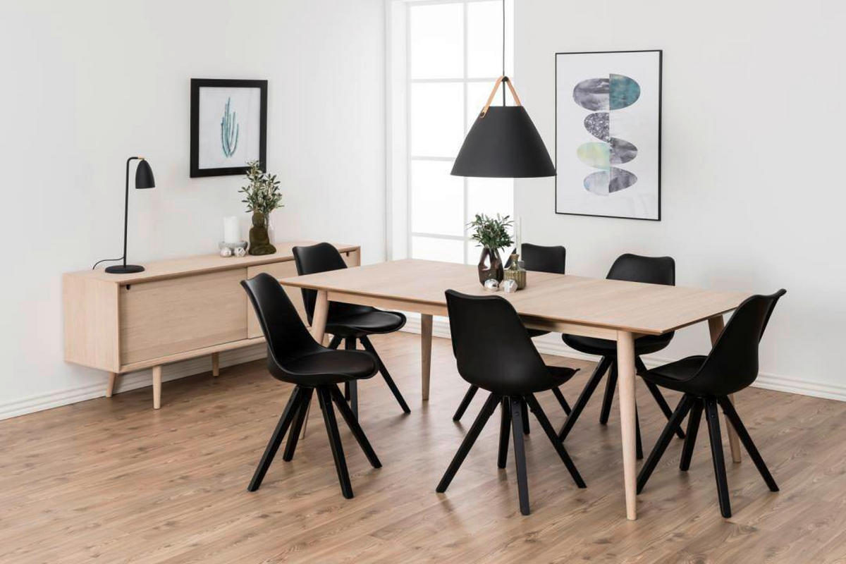 MATBORD 200/100/75,3 cm delar i massivt trä  trä, trämaterial utdragbar rektangulär ekfärgad  - ekfärgad, Klassisk, trämaterial/trä (200/100/75,3cm) - Best Price