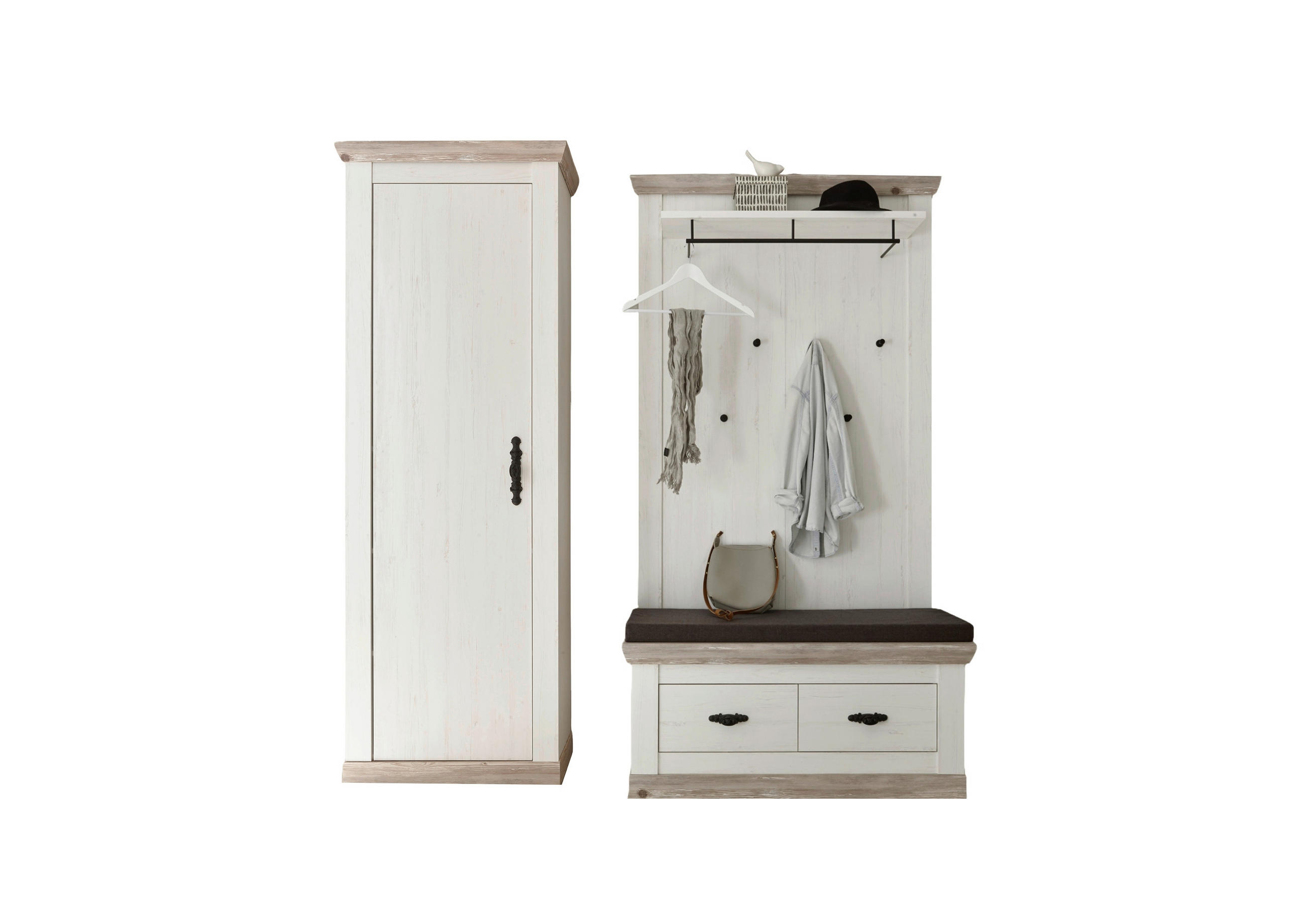 Mid.you Garderobe Pinien, Hellbraun 190x201x45 cm