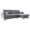 ECKSOFA in Chenille Hellgrau  - Hellgrau/Naturfarben, Holz/Textil (235/157cm) - MID.YOU