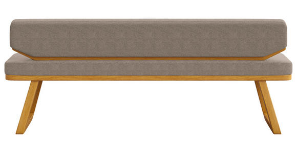SITZBANK 190/80/52 cm Flachgewebe Eichefarben, Grau Eiche massiv  - Eichefarben/Grau, Basics, Holz/Textil (190/80/52cm) - Carryhome