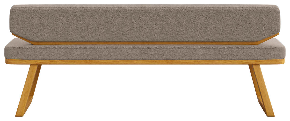 SITZBANK 190/80/52 cm Flachgewebe Eichefarben, Grau Eiche massiv  - Eichefarben/Grau, Basics, Holz/Textil (190/80/52cm) - Carryhome