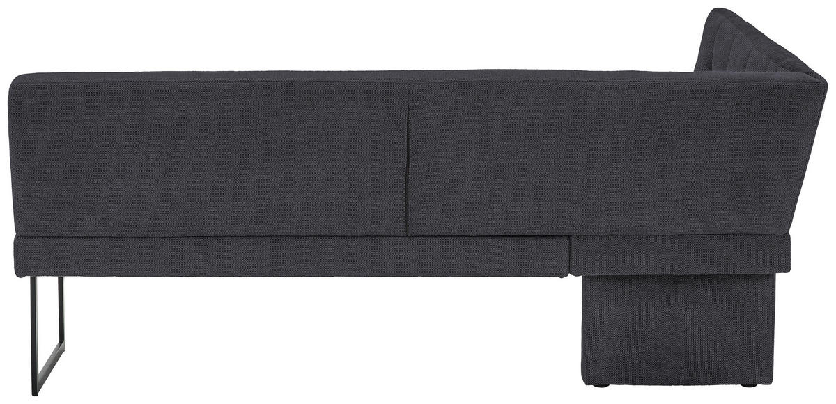 ECKBANK 155/213 cm Webstoff Dunkelblau   - Schwarz/Dunkelblau, Design, Textil/Metall (155/213cm) - Novel