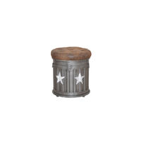 HOCKER Mikrofaser Braun, Grau  - Braun/Grau, Design, Textil/Metall (36/36/46,5cm) - MID.YOU