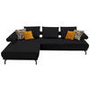 ECKSOFA in Echtleder Schwarz  - Schwarz, Design, Leder/Metall (224/305cm) - Dieter Knoll