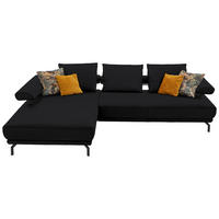 ECKSOFA in Echtleder Schwarz  - Schwarz, Design, Leder/Metall (224/305cm) - Dieter Knoll