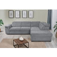 ECKSOFA Grau Flachgewebe  - Schwarz/Grau, KONVENTIONELL, Kunststoff/Textil (280/235cm) - Carryhome