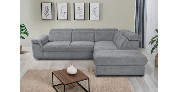 ECKSOFA Grau Flachgewebe  - Schwarz/Grau, KONVENTIONELL, Kunststoff/Textil (280/235cm) - Carryhome