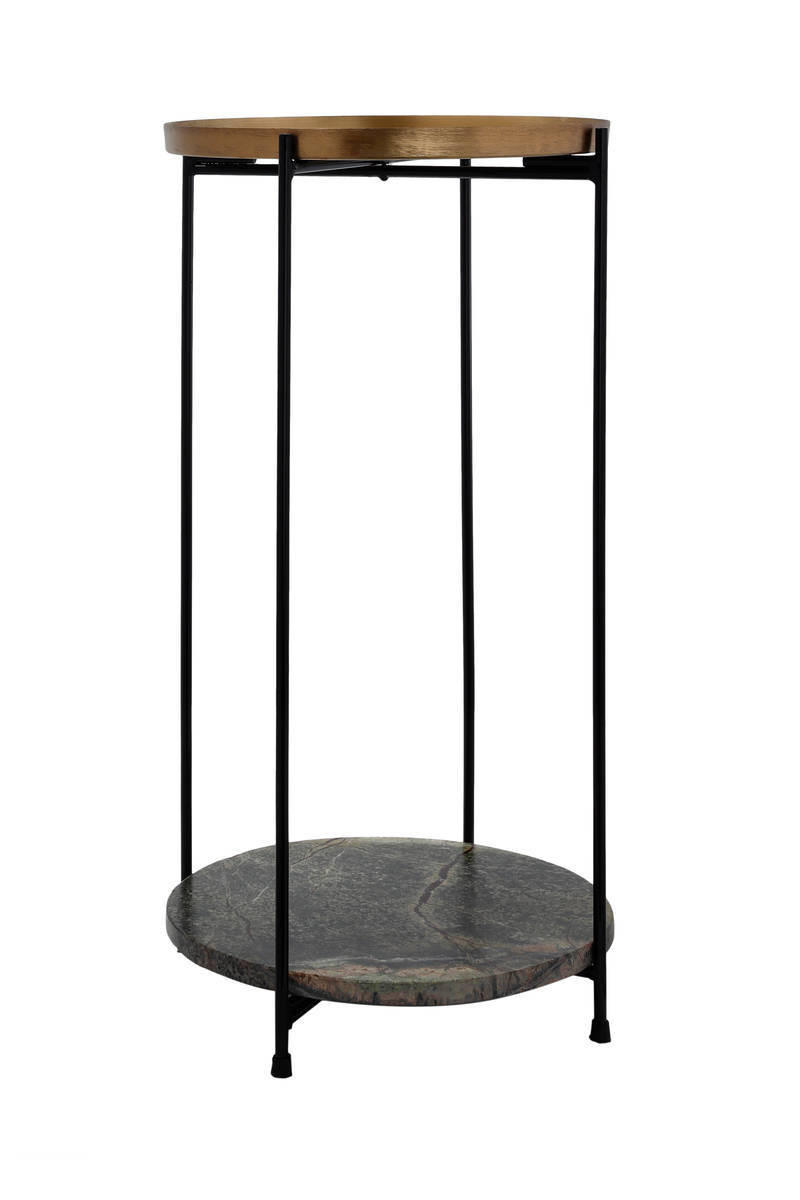 ODKLÁDACÍ STOLEK, barvy zlata - černá/barvy zlata, Trend, kov/kámen (33/33/61cm)