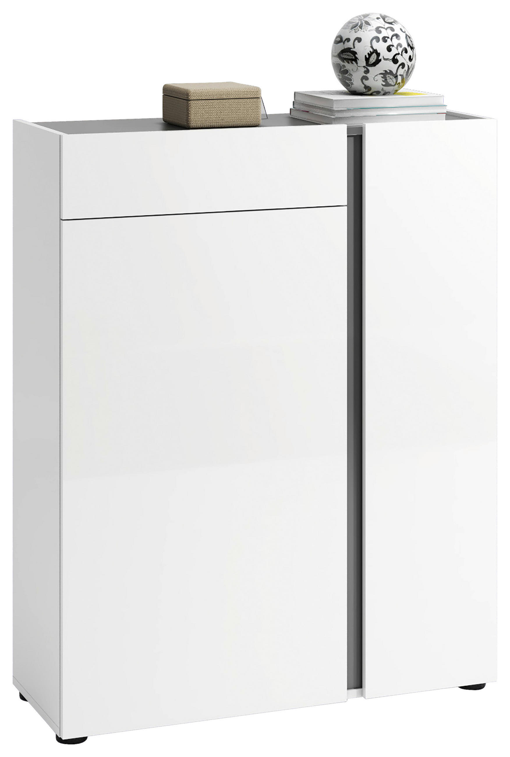 SCHUHSCHRANK in 91/115/34 cm - Anthrazit/Weiß, Design, Holzwerkstoff/Kunststoff (91/115/34cm) - Xora