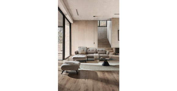 ECKSOFA in Chenille Taupe  180/282 cm  - Taupe/Schwarz, MODERN, Textil/Metall (180/282cm) - Novel