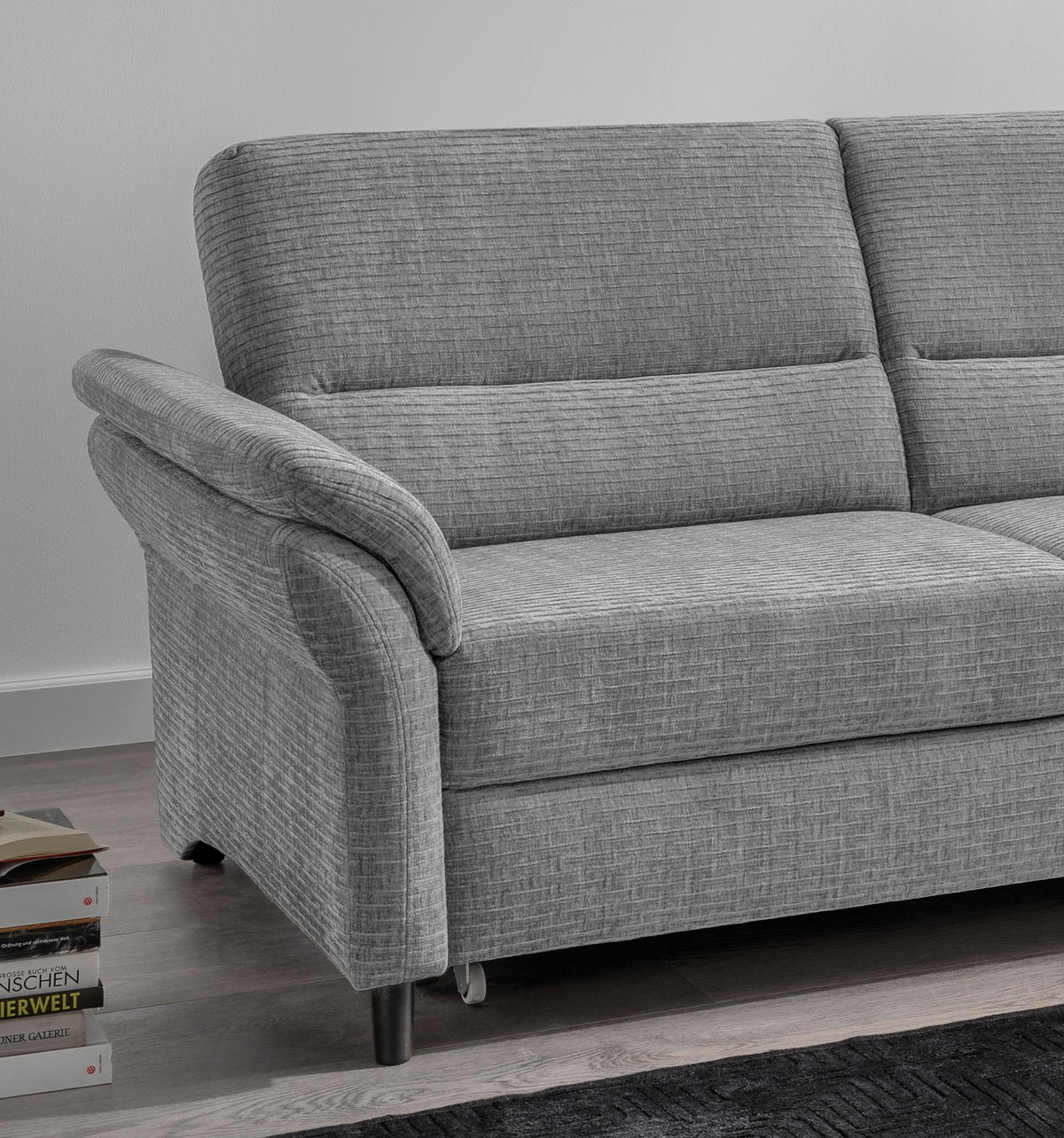 ECKSOFA in Mikrofaser Grau  - Schwarz/Grau, Modern, Holz/Textil (279/176cm) - Livetastic
