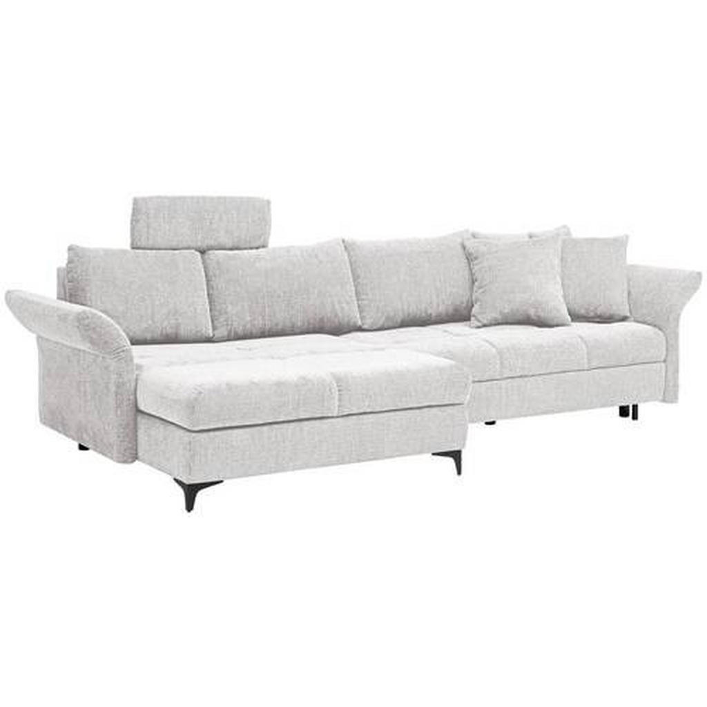 Thumbnail - Hom`in Ecksofa, Hellgrau, Textil, 2-3-Sitzer, Füllung: Silikon, Schaumstoffflocken,Silikon, Schaumstoffflocken, Ottomane...