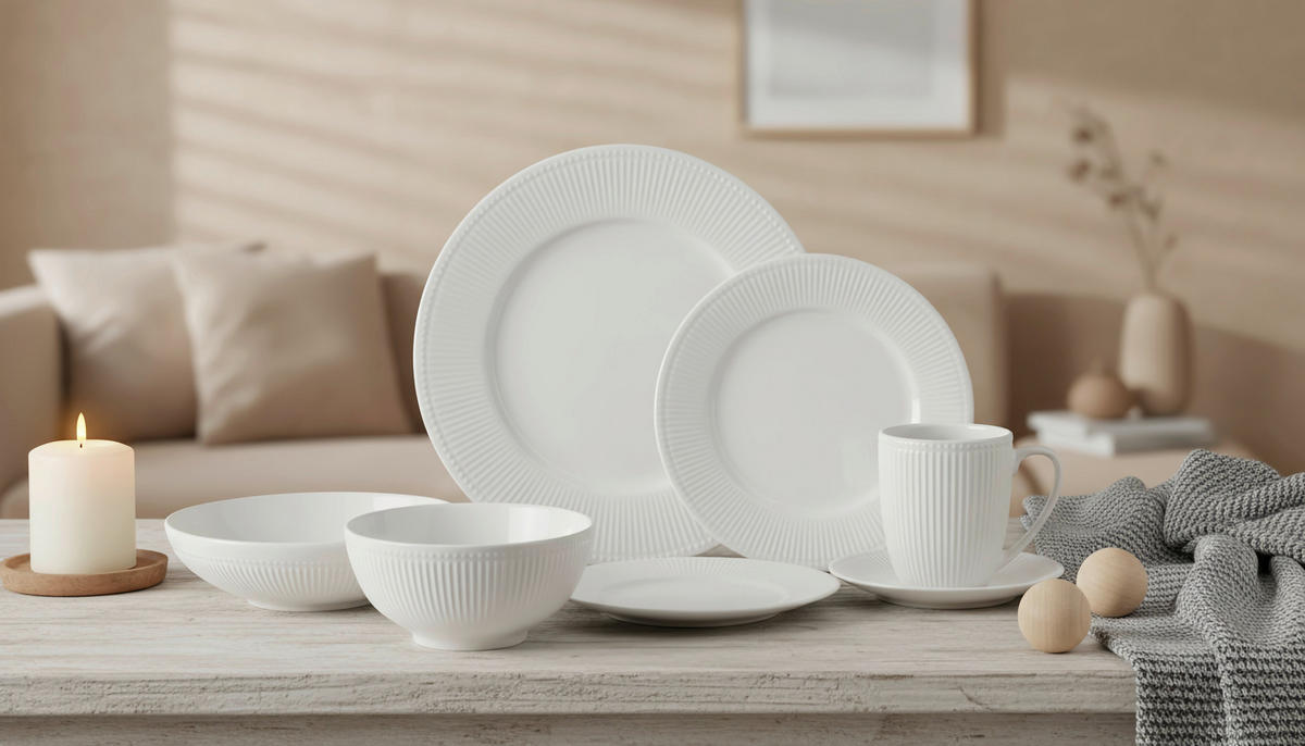 KOMBI SERVIS    24-dijelni   NELE  - bijela, Konvencionalno, keramika - Landscape