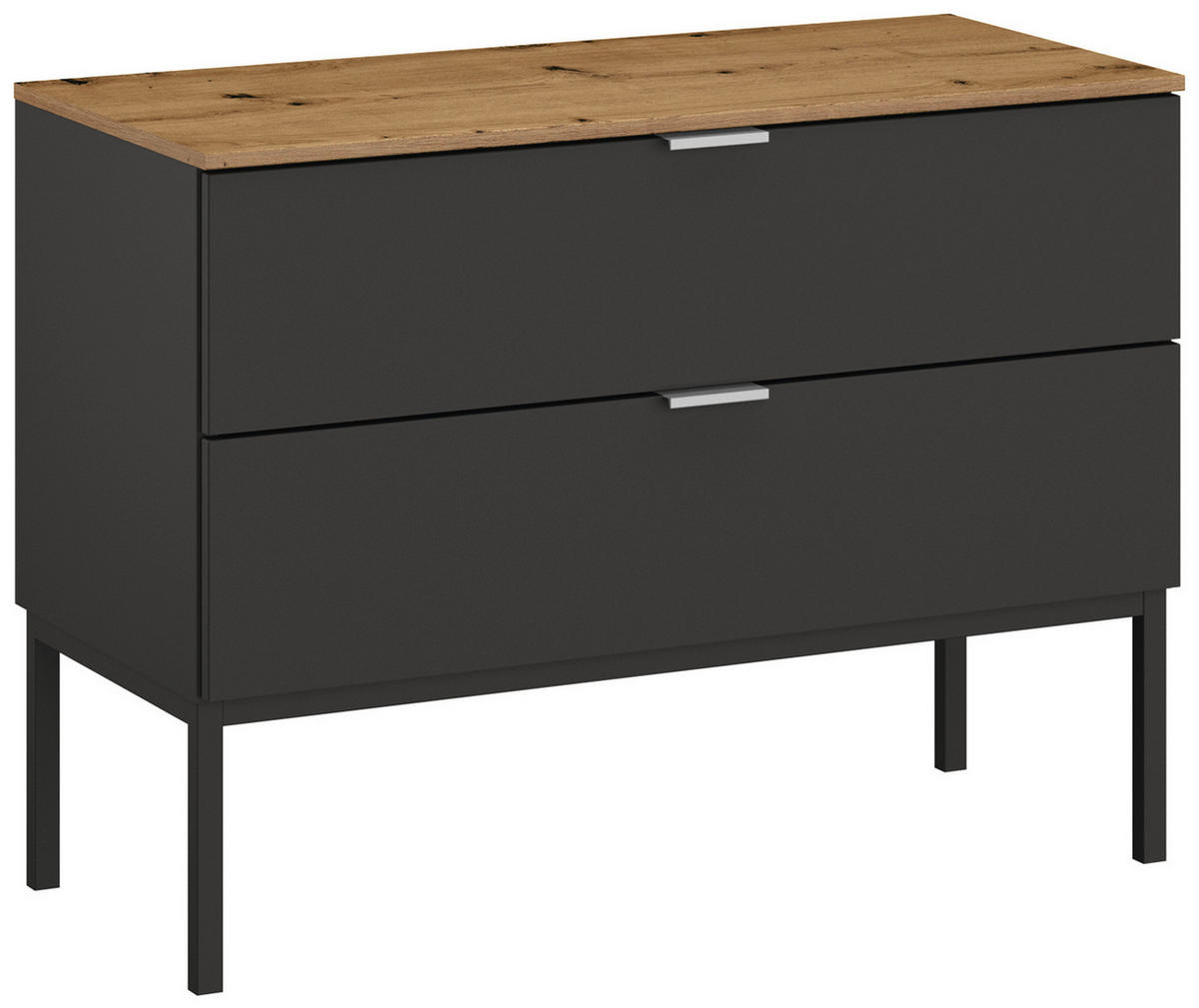 KOMMODE  in 80/61/42 cm  - Alufarben/Graphitfarben, Trend, Holzwerkstoff/Kunststoff (80/61/42cm) - Stylife