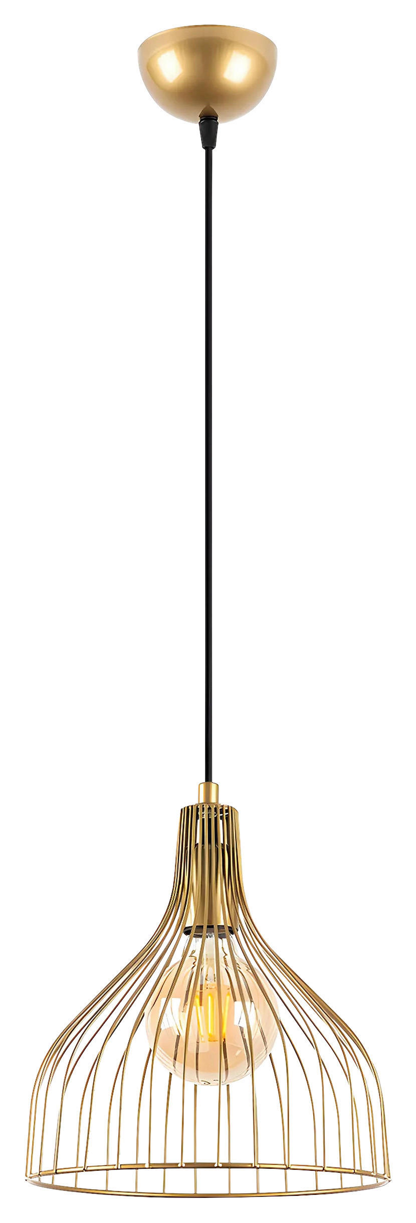 ZÁVESNÉ SVIETIDLO, 25/123 cm  - zlatá, Design, kov (25/123cm) - P & B