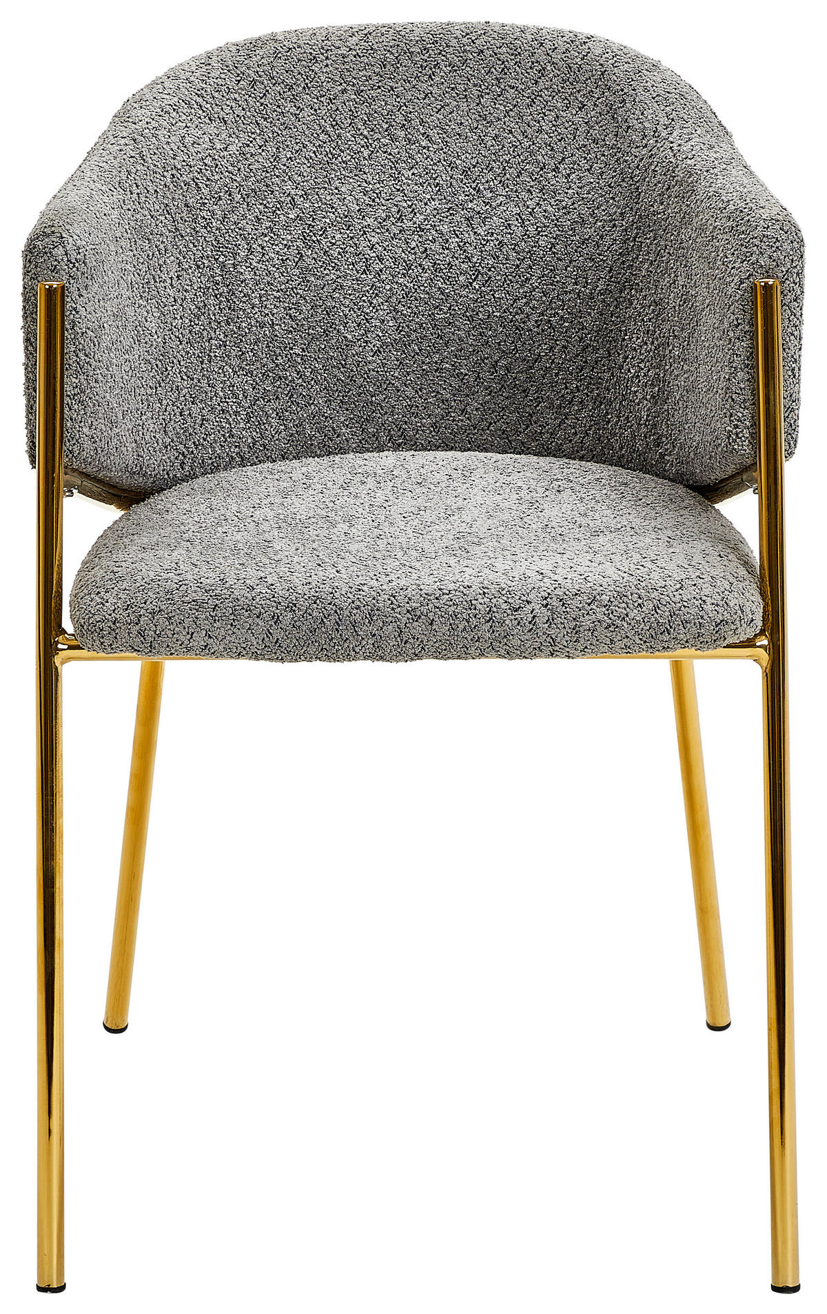 ARMLEHNSTUHL  in Eisen Bouclé  - Goldfarben/Grau, Design, Textil/Metall (53/78/61cm) - Ambia Home