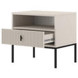 NACHTSCHRANK 53,9/52,4/39 cm  - Kaschmir/Schwarz, Design, Holzwerkstoff/Metall (53,9/52,4/39cm) - Xora