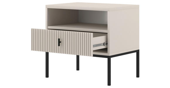 NACHTSCHRANK 53,9/52,4/39 cm - Kaschmir/Schwarz, Design, Holzwerkstoff/Metall (53,9/52,4/39cm) - Xora