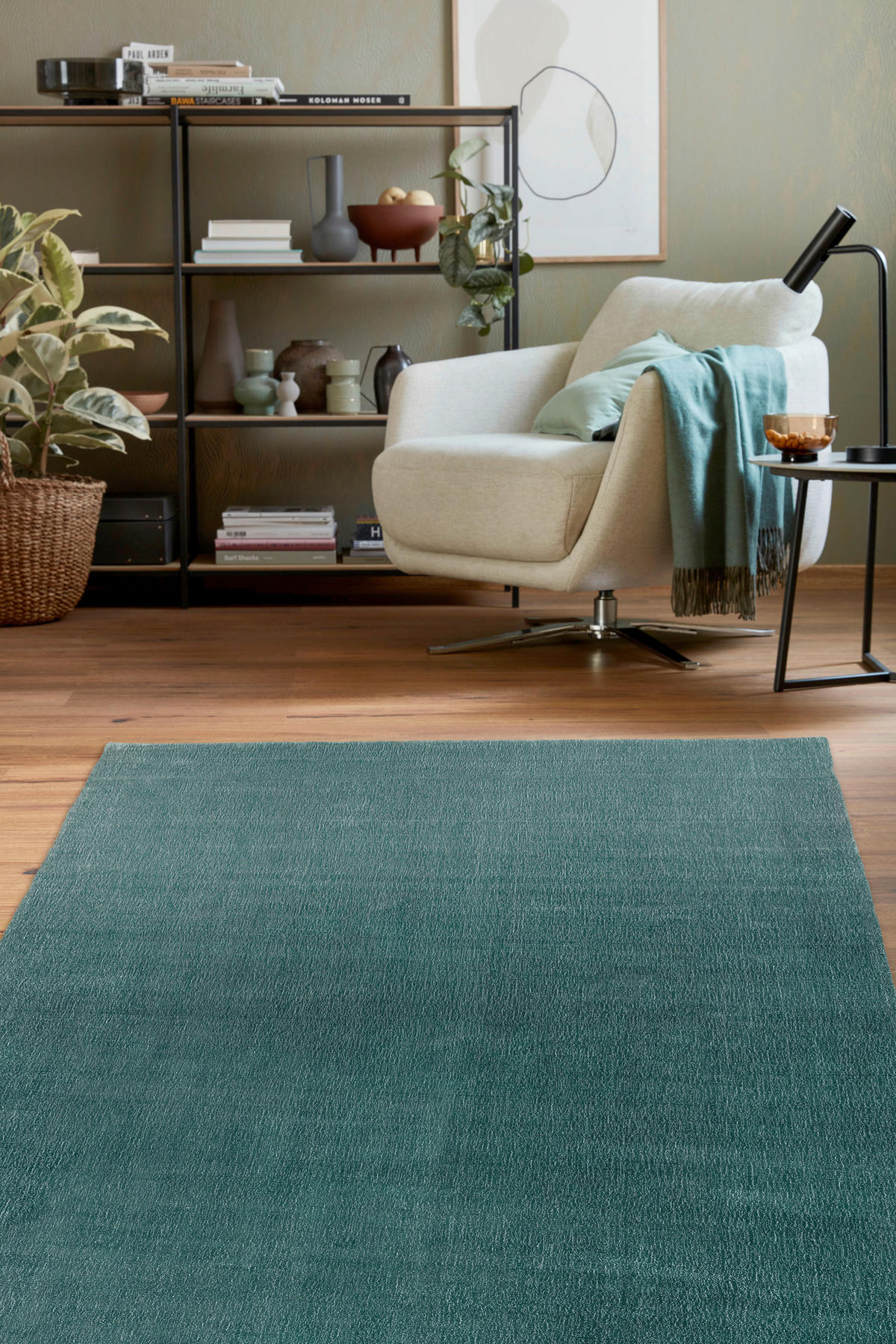 HANDWEBTEPPICH 170/240 cm Aura Grün rechteckig  - Grün, Design, Textil (170/240cm) - Schöner Wohnen