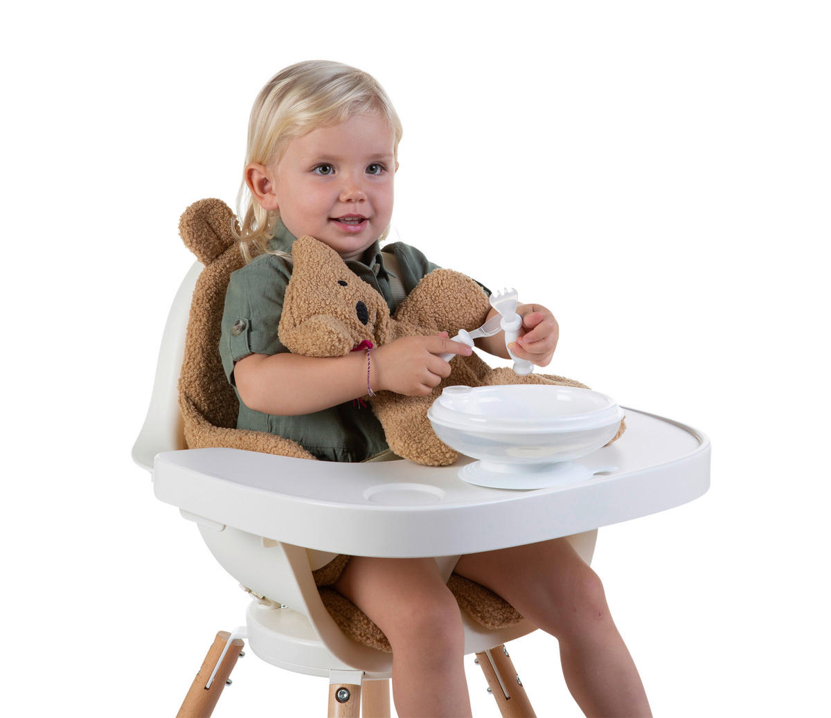 HOCHSTUHLEINLAGE Evolu Teddy Braun  - Braun, Basics, Textil (65/2,5/58cm) - Childhome