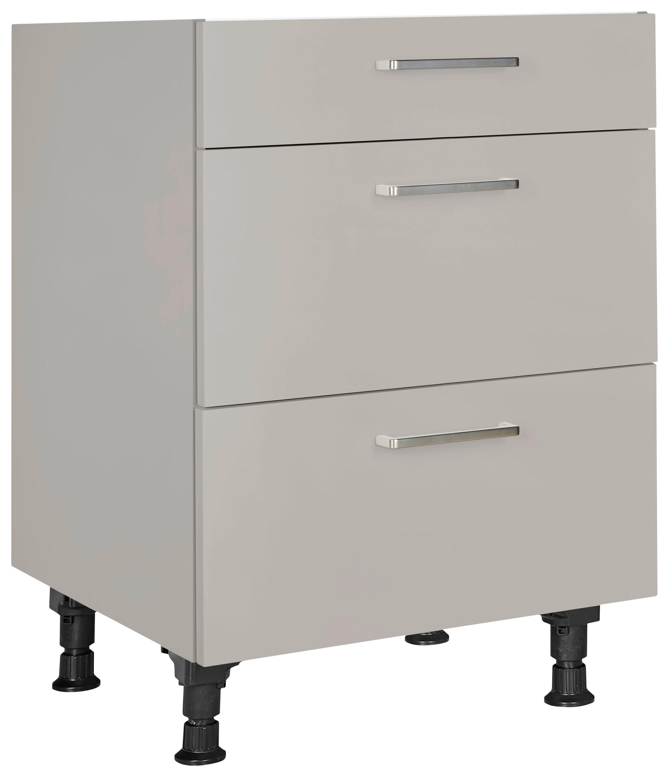 SCHUBKASTENUNTERSCHRANK 60/87/56 cm  in Grau  - Edelstahlfarben/Grau, MODERN, Holzwerkstoff/Metall (60/87/56cm) - Nobilia