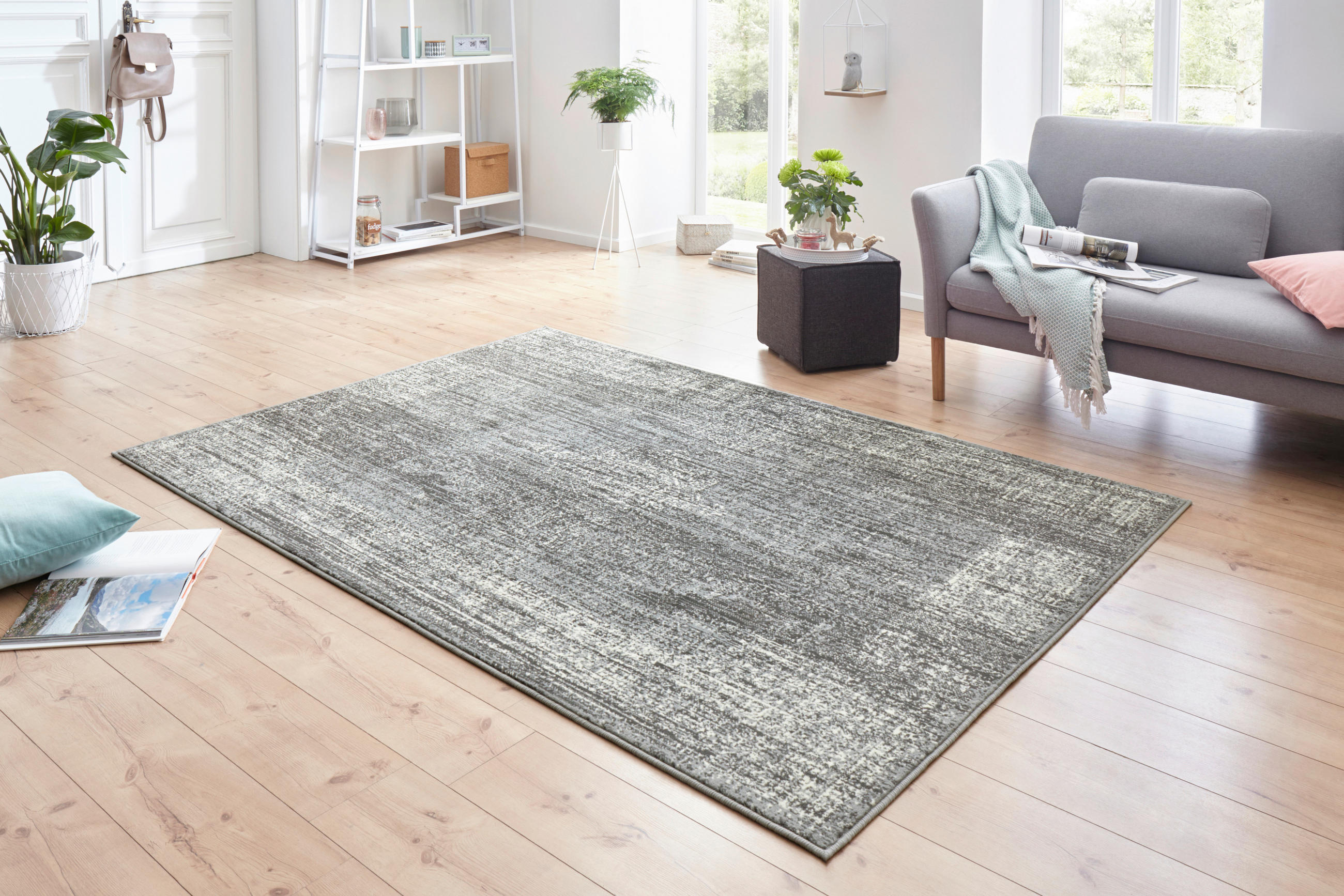 VINTAGE-TEPPICH 160/230 cm Celebration Creme, Grau  - Creme/Grau, Design, Kunststoff/Textil (160/230cm) - Linea Natura