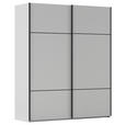 SCHWEBETÜRENSCHRANK 181/223/68 cm 2-türig Grau  - Schwarz/Grau, KONVENTIONELL, Holzwerkstoff/Metall (181/223/68cm) - Novel
