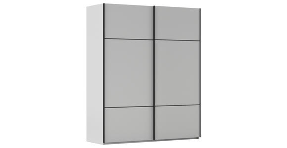 SCHWEBETÜRENSCHRANK 181/223/68 cm 2-türig Grau - Schwarz/Grau, KONVENTIONELL, Holzwerkstoff/Metall (181/223/68cm) - Novel
