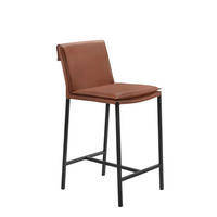 BARHOCKERMetall, Leder Braun, Schwarz  - Beige/Schwarz, Design, Leder/Metall (43,5/94,5/51,5cm) - Lomoco