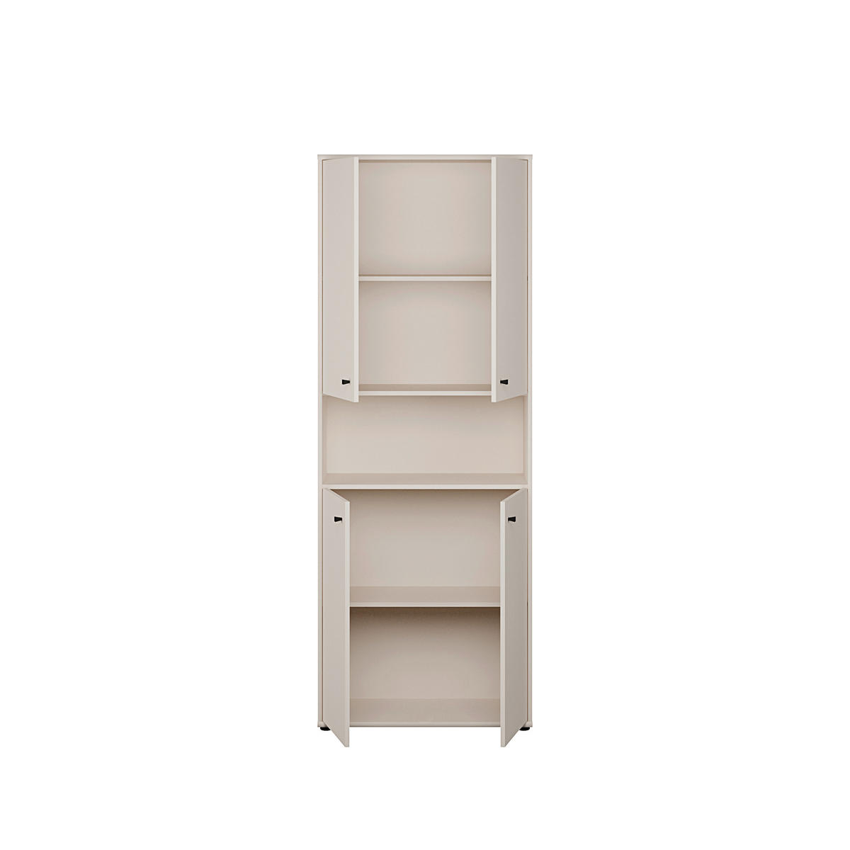 DREHTÜRENSCHRANK 73,7/197,5/34,8 cm,  in Sandfarben, 4 Tür(en)  - Sandfarben/Schwarz, Design, Holzwerkstoff/Kunststoff (73,7/197,5/34,8cm)