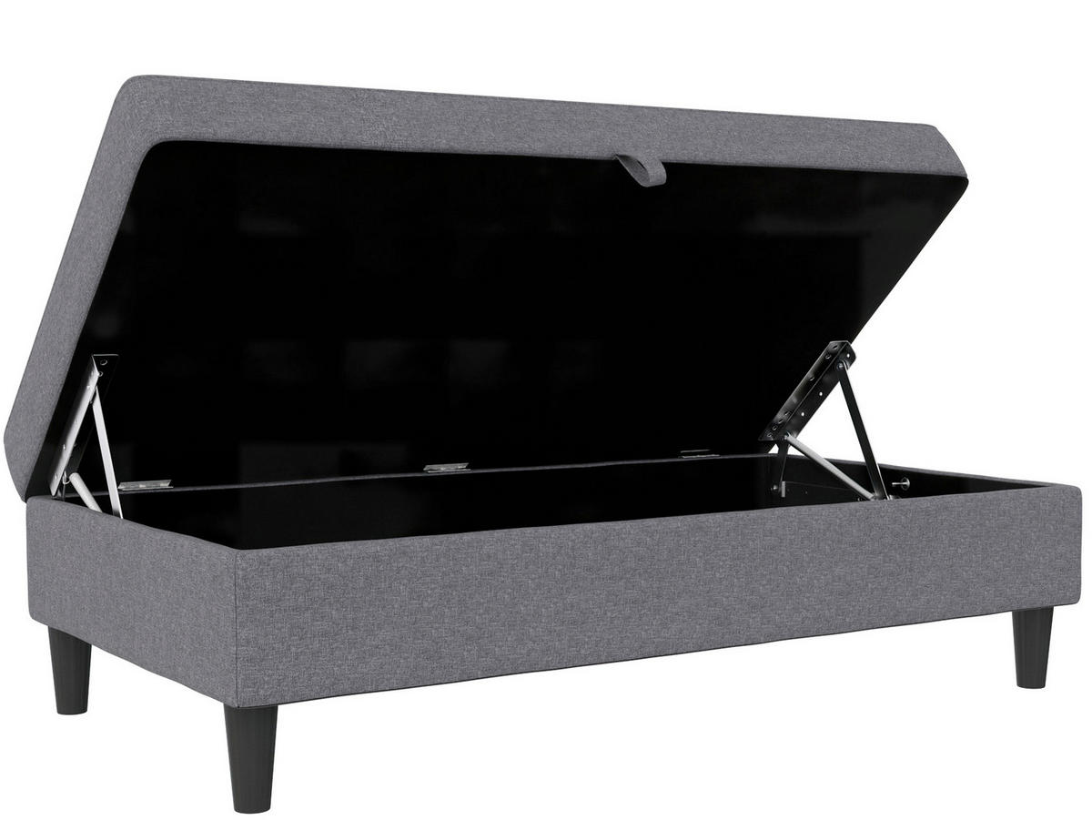 HOCKER in Textil Grau  - Schwarz/Grau, Basics, Kunststoff/Textil (130/43/69cm) - Livetastic