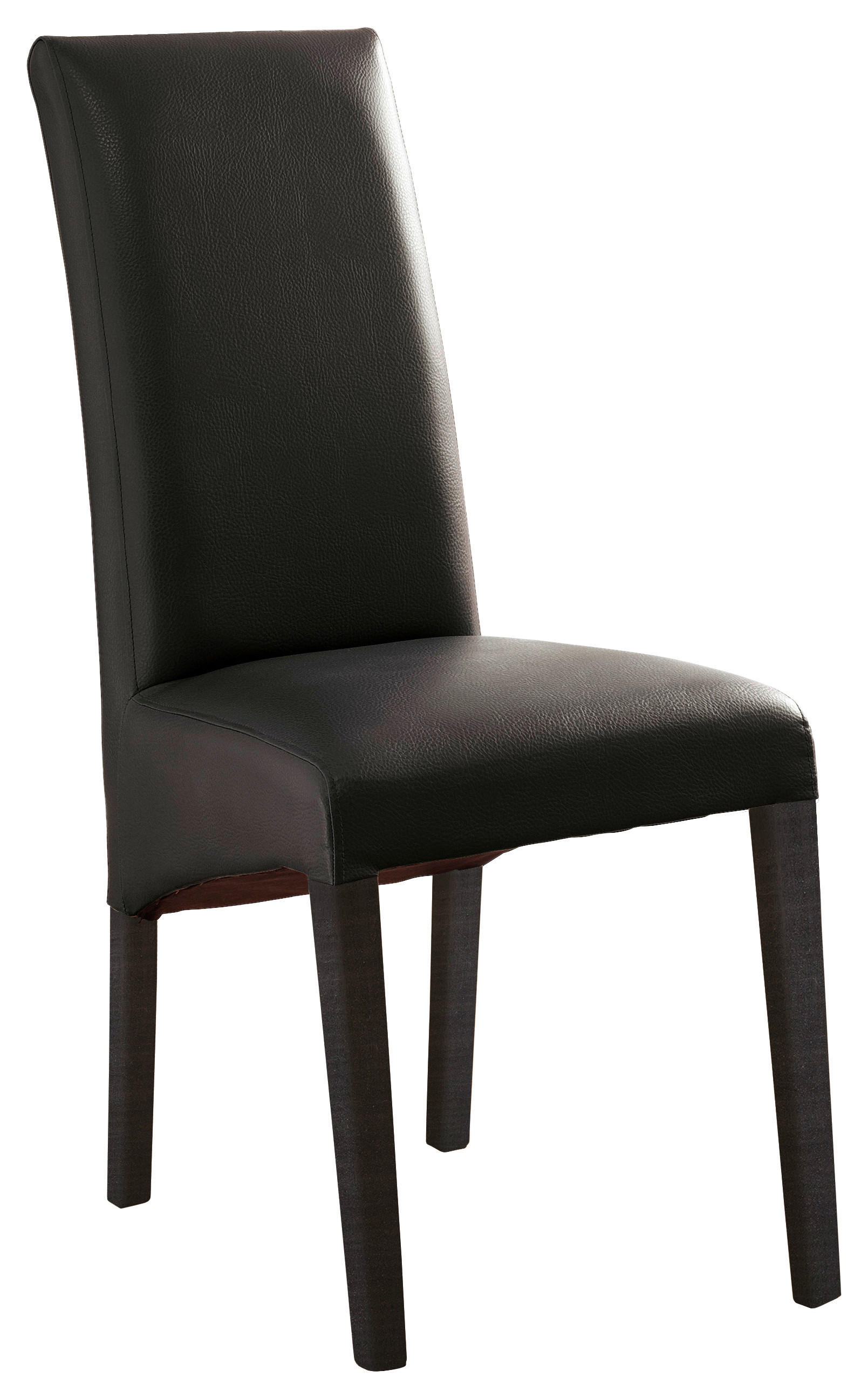 STUHL  Beinauswahl, Stoffauswahl Lederlook  Schwarz, Buche Kolonial  - Buche Kolonial/Schwarz, KONVENTIONELL, Holz/Textil (47/102/57cm) - Carryhome