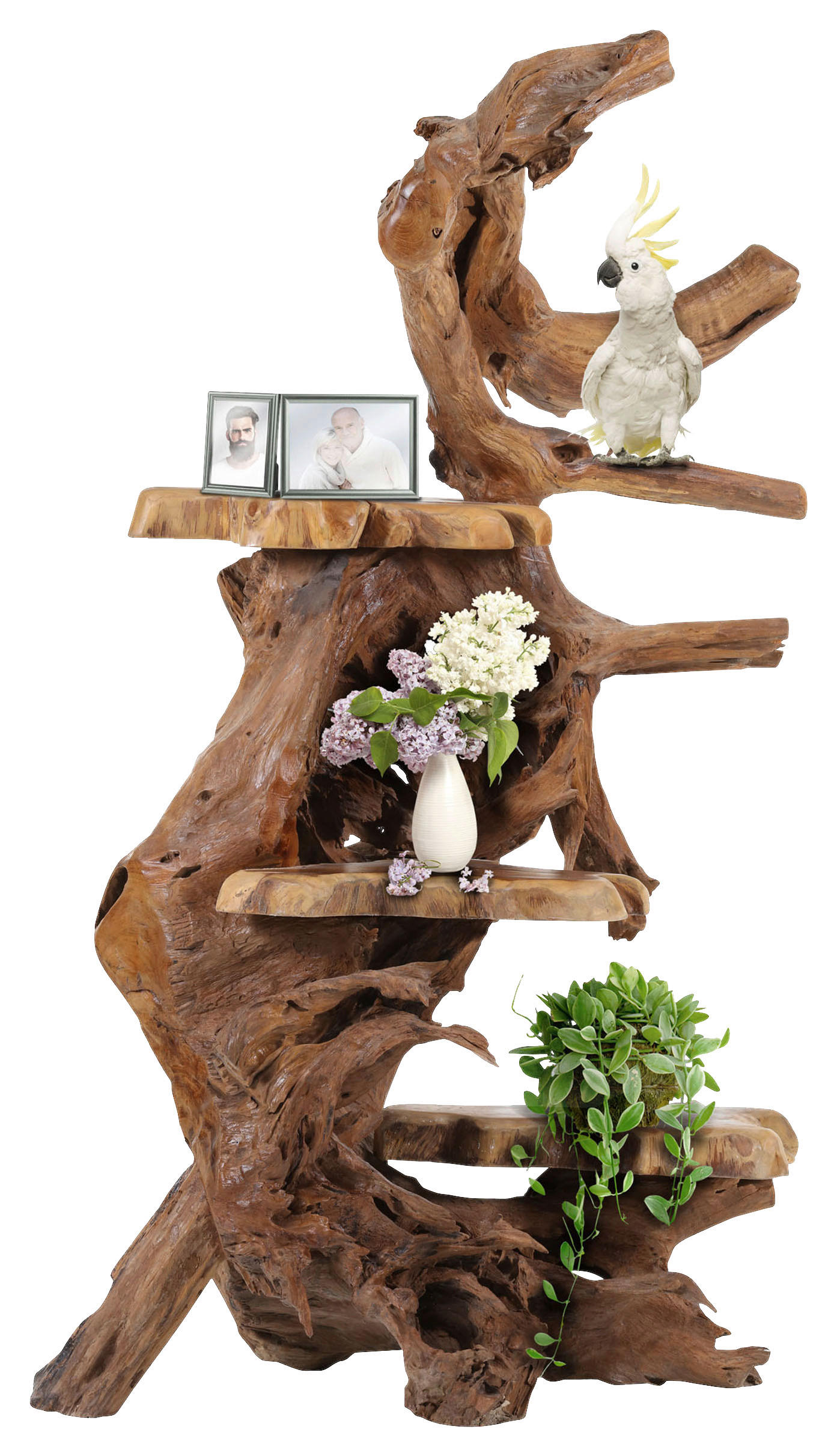 REGAL Holz Recyclingholz, Teakholz massiv Naturfarben - Naturfarben, Natur, Holz (80/145/80cm)