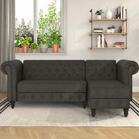 ECKSOFA FIRENZE in Mikrofaser Anthrazit  - Anthrazit/Schwarz, Basics, Holz/Textil (241/154cm) - Livetastic